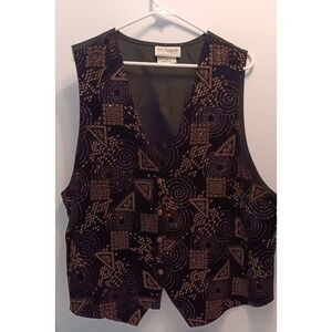 Unisex Adult Vest 2x Geometric Sparkle Black Velvet Y2k 90s Whimsygoth Academia